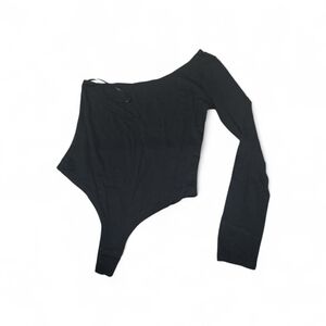 Mono B Black One-Shoulder Bodysuit